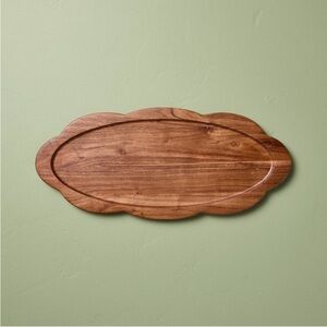 18” Long Wood Scallop Oval Wooden Tray - Hearth & Hand™ with Magnolia NEW